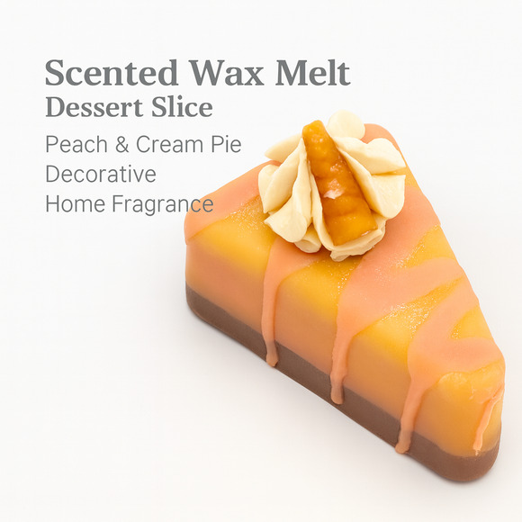 Scented Wax Melt Dessert Slice Peach & Cream Pie Decorative Home Fragrance - Picture 1 of 5